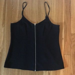 Black Express tank top with zip closure